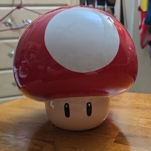 Nintendo Super Mario Toad Stool Mushroom Ceramic Cookie Jar 2019